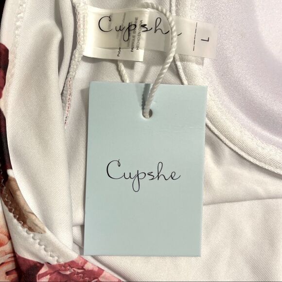 Vintage Rose Print Push Up Spaghetti Strap One Piece Swimsuit • NWT • Large - Picture 4 of 9